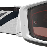 2027 Alpinestars Supertech Goggles Hiten - White Black Silver Mirror Absolute Vision Lens