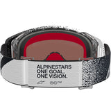 2027 Alpinestars Supertech Goggles Hiten - White Black Silver Mirror Absolute Vision Lens