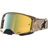 2027 Alpinestars Supertech Goggles Lone - Camo Desert Gold Mirror Absolute Vision Lens