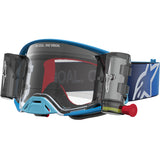 Alpinestars Supertech Corp Goggles Roll Off Firma Blue Silver Clear Lens