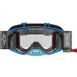 Alpinestars Supertech Corp Goggles Roll Off Firma Blue Silver Clear Lens