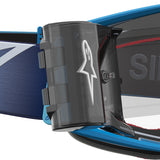 Alpinestars Supertech Corp Goggles Roll Off Firma Blue Silver Clear Lens