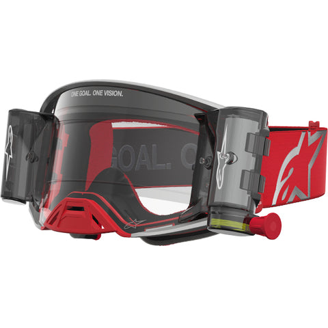 Alpinestars Supertech Corp Goggles Roll Off Firma Red Silver Clear Lens
