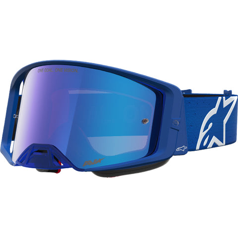2027 Alpinestars Supertech Goggles Blithe - Blue White Blue Mirror Absolute Vision Lens