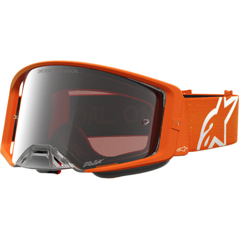 2027 Alpinestars Supertech Goggles Vesta - Orange Silver Mirror Absolute Vision Lens Goggles