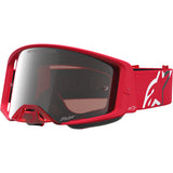 2027 Alpinestars Supertech Goggles Vesta - Red Fluo Chrome Silver Mirror Absolute Vision Lensy)