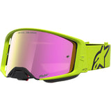 2027 Alpinestars Supertech Goggles Vesta - Yellow Fluo Black Red Mirror Absolute Vision Lens