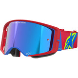 Alpinestars Supertech Corp Goggles Absolute Vision Red Blue - Blue Mirror Lens