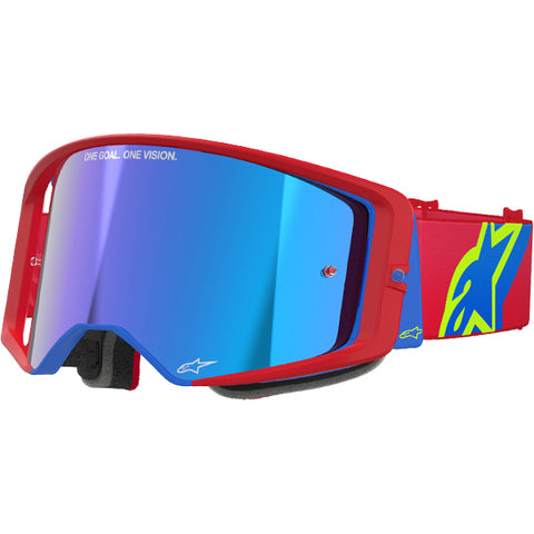 Alpinestars Supertech Corp Goggles Absolute Vision Red Blue - Blue Mirror Lens