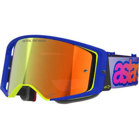 2026 Alpinestars Supertech Goggles Vision Vista - Blue Yellow Purple Mirror Red