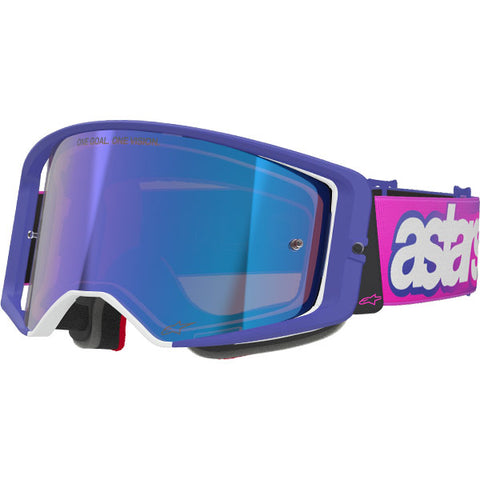 2026 Alpinestars Supertech Goggles Vision Vista - Purple Fluo Pink Mirror Blue