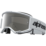 Alpinestars Vision 3 Goggles Wordmark - White Black Silver Mirror Lens