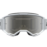 Alpinestars Vision 3 Goggles Wordmark - White Black Silver Mirror Lens