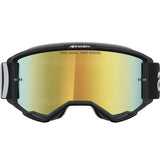 2027 Alpinestars Vision 5 Hone Goggles - Black White Mirror Gold Lens