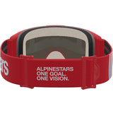 2027 Alpinestars Vision 5 Hone Goggles - Red White Mirror Silver Lens