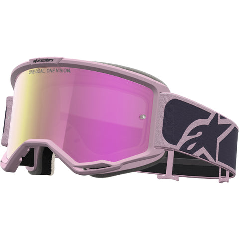 2027 Alpinestars Vision 5 Rora Goggles - Greystone Old Pink Mirror Pink Lens