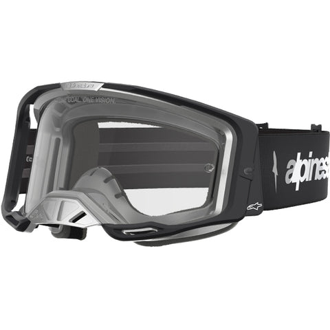 2027 Alpinestars Vision 8 Amber Goggles  - Matte Black Silver Clear Lens Goggles