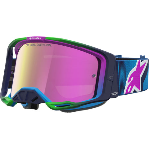 2027 Alpinestars Vision 8 Maven Goggles  - Blithe Blue Purple Mirror Pink Lens