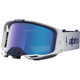 2027 Alpinestars Vision 8 Amber Goggles  - Navy White Mirror Blue Lens