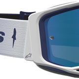 2027 Alpinestars Vision 8 Amber Goggles  - Navy White Mirror Blue Lens