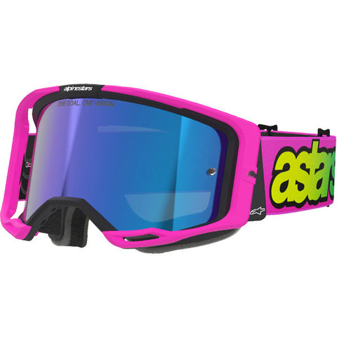 2026 Alpinestars Goggles Vision 8 Vista - Pink Fl Yellow Fl Mirror Blue