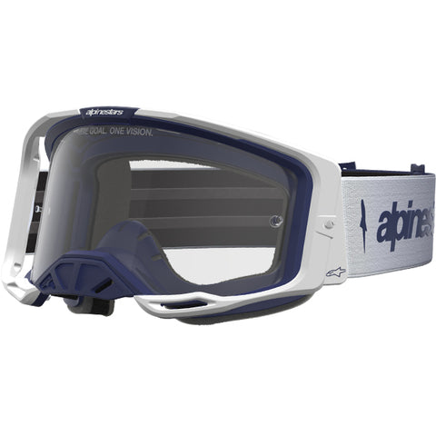 2027 Alpinestars Vision 8 Amber Goggles  - White Navy Clear Lens