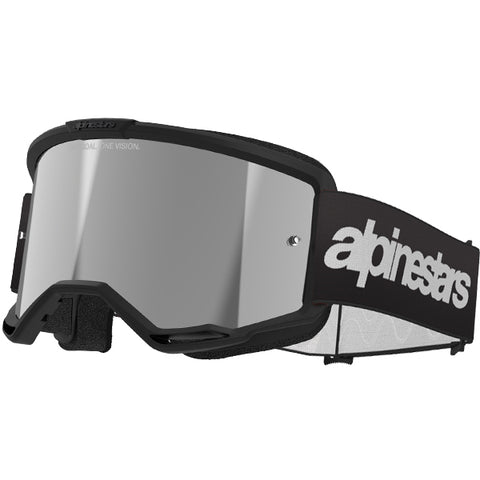 Alpinestars Vision 3 Wordmark Goggles Black - Silver Mirror Lens