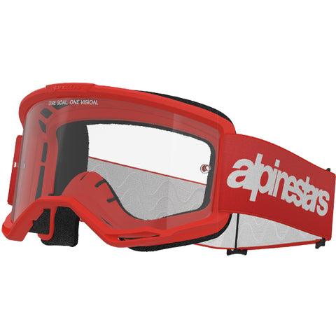 Alpinestars Vision 3 Wordmark Goggles Red - Clear Lens