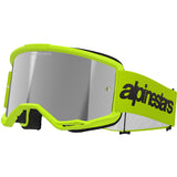 Alpinestars Vision 3 Wordmark Goggles Fluo Yellow - Silver Mirror Lens