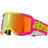 Alpinestars Vision 5 Wordmark Goggles Pink  Fluo Yellow - Red Mirror Lens