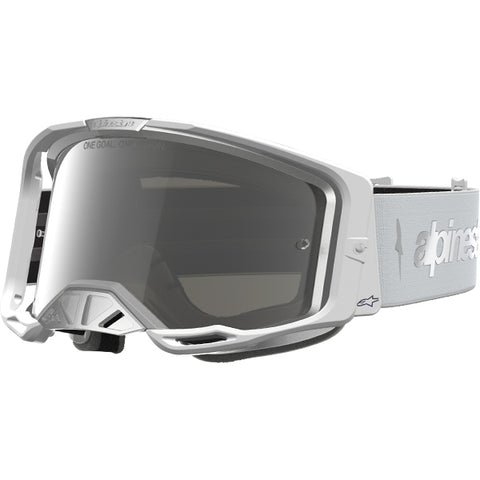 2027 Alpinestars Vision 8 Amber Goggles  - White Silver Mirror Silver Lens