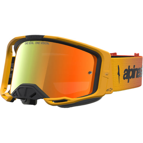 2027 Alpinestars Vision 8 Amber Goggles  - Fire Red Black Mirror Red Lens