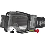 2027 Alpinestars Vision 8 Amber Roll Off Goggles  - Black Silver Clear Lens