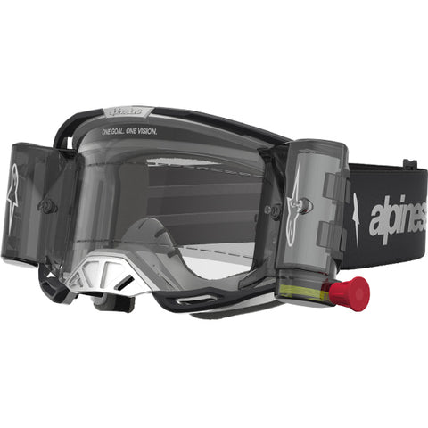 2027 Alpinestars Vision 8 Amber Roll Off Goggles  - Black Silver Clear Lens
