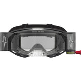 2027 Alpinestars Vision 8 Amber Roll Off Goggles  - Black Silver Clear Lens