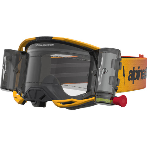 2027 Alpinestars Vision 8 Amber Roll Off Goggles  - Yellow Red Black Clear Lens