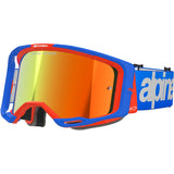 Alpinestars Vision 8 Wordmark Goggles Blue Orange - Red Mirror Lens