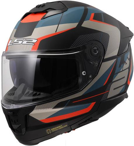 LS2 FF808 Stream II Road Matt Black Blue Motorcycle Helmet