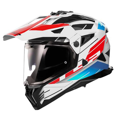 LS2 MX702 Pioneer II Namib White Blue Red Motorcycle Helmet