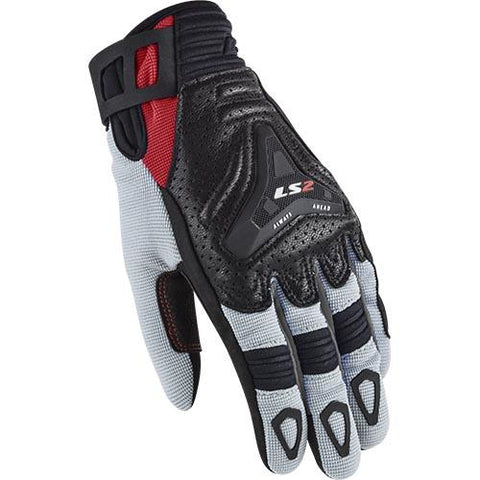 LS2 All Terrain Ladies Gloves Black Grey Red - Motorcycle Gloves