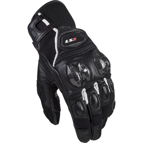 LS2 Spark 2 Mens Gloves Black White - Motorcycle Gloves