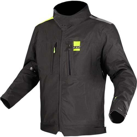 LS2 Titanium Mens Jacket Black Fluo Yellow Mens Motorcycle Jacket