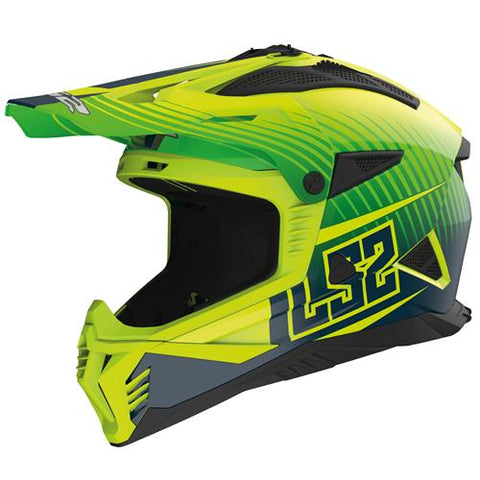 LS2 MX708 Fast II Duck Matt Fluo Green Fluo Yellow Motorcycle Helmet