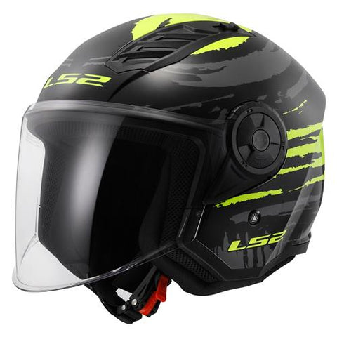 LS2 OF616 Airflow II Rush Black Flo Yellow Motorcycle Helmet