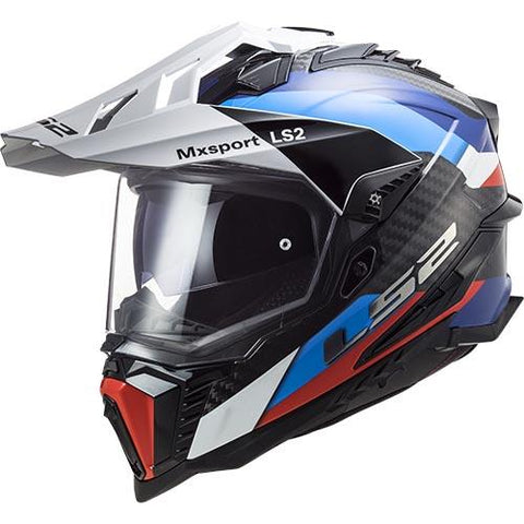 LS2 MX701 Carbon Explorer Frontier Gloss Black Blue Motorcycle Helmet