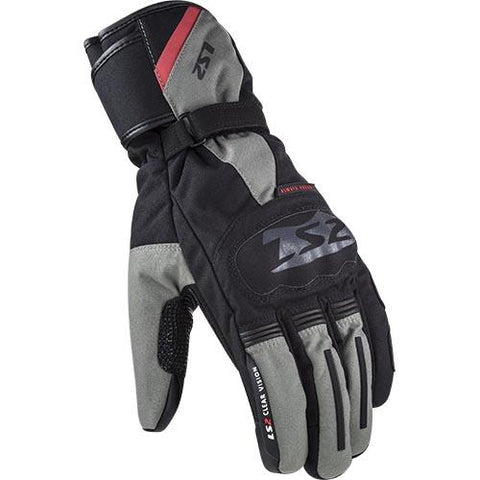 LS2 Snow Mens Gloves Black Grey - Motorcycle Gloves