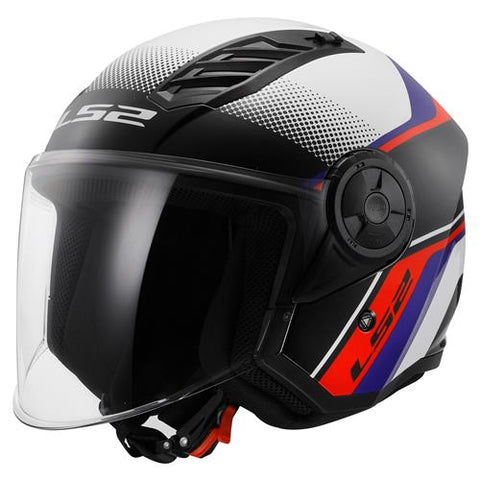 LS2 OF616 Airflow II Rush White Blue Red Motorcycle Helmet