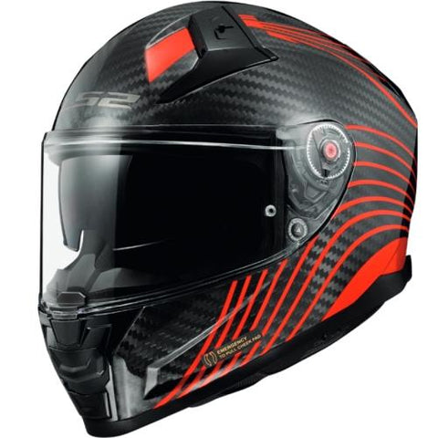 LS2 FF811 Vector II Carbon Flux Gloss Red Motorcycle Helmet