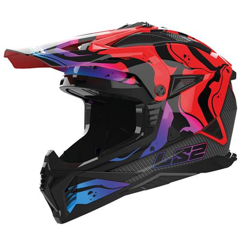 LS2 MX708 Fast II Wash Red Motorcycle Helmet