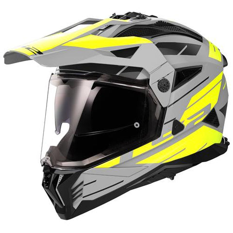 LS2 MX702 Pioneer II Namib Matt Grey Fluo Yellow Motorcycle Helmet